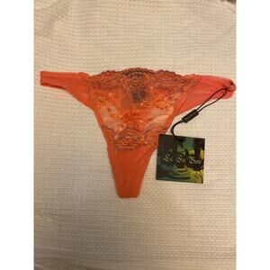 Brand New La Fee Verte Women's Medium Watermelon Pink Eve Thong Panties